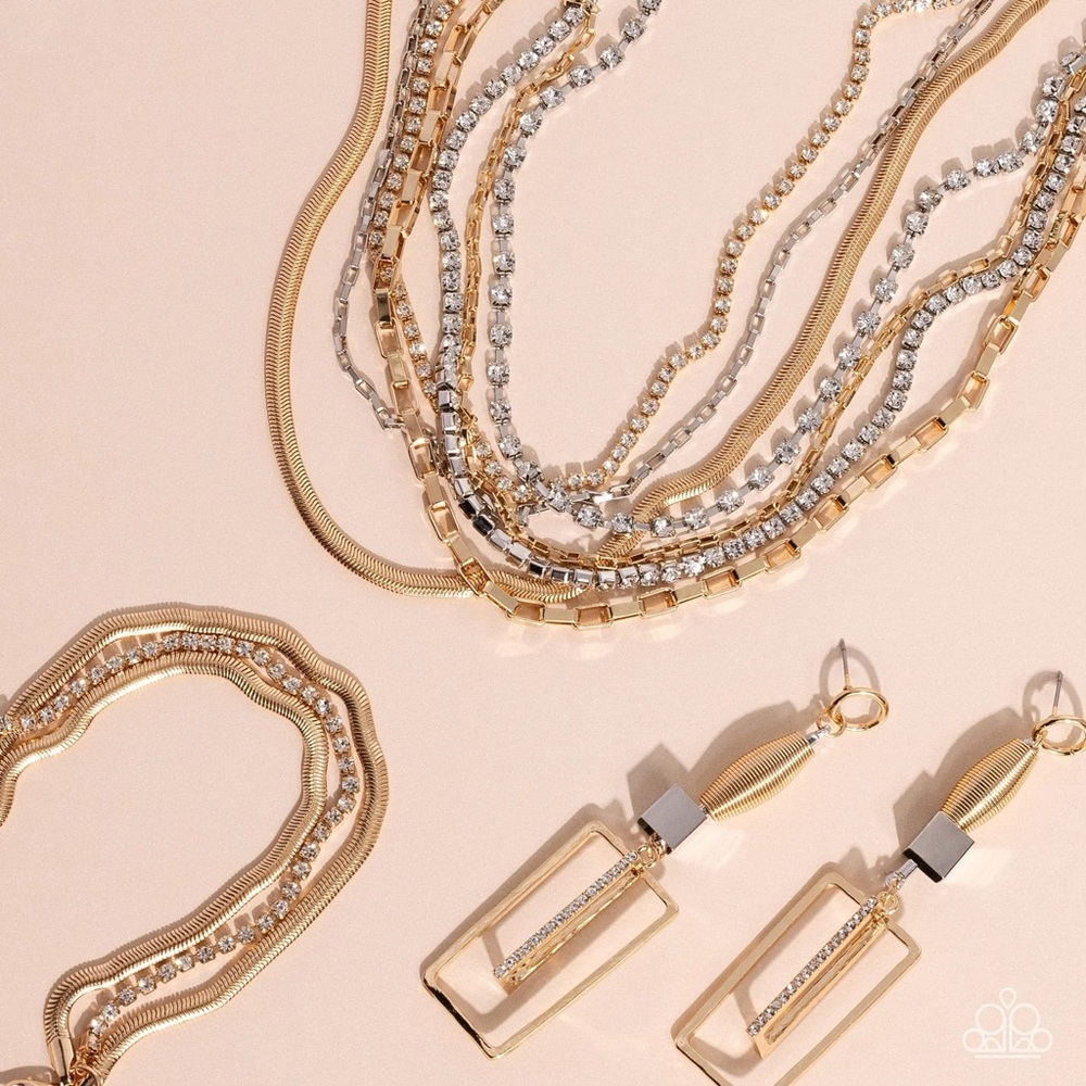 Paparazzi Gold and Silver Layered Necklace Set